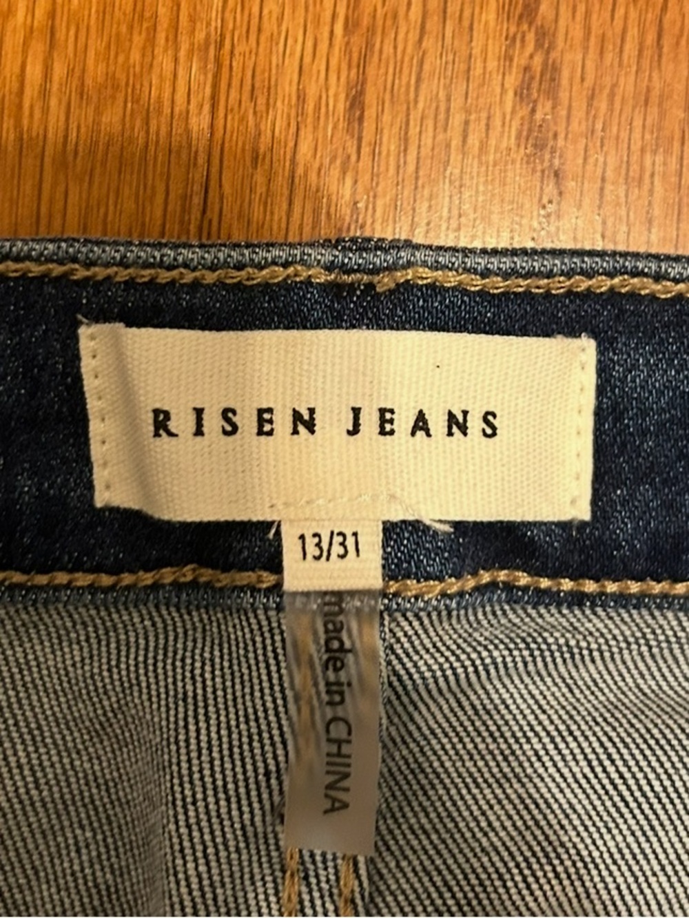 RISEN High Rise Wide Leg Crop Jeans Size 13/31 Medium Wash Raw Hem - Picture 3 of 8